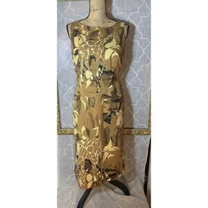 Talbots Dress NWOT Animal Print Giraffe Sheath Lined Pattern Geometric Safari